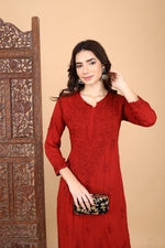 Load image into Gallery viewer, Palak Modal Dyed Premium Chikankari Kurti Set