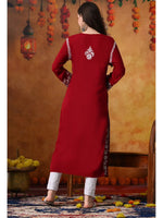 Load image into Gallery viewer, Sadiya Duel Thread Rayon Chikankari Kurti