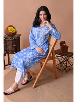 Load image into Gallery viewer, Aadat Mulmul Straight Chikankari Kurti