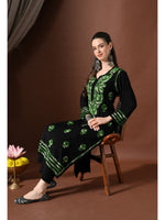 Load image into Gallery viewer, Mahira Rayon Duel Thread Chikankari Kurti