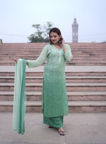 Load image into Gallery viewer, Gulfam Rose Pannel Viscose Kurti Set