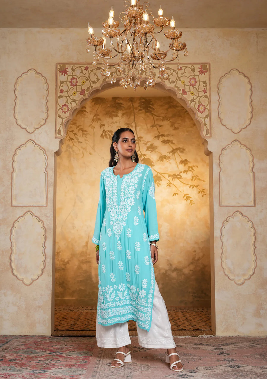 Bela Modal Chikankari Long Kurta