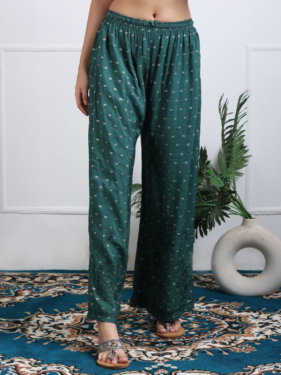 Sona Chanderi Chikan Kurti Set