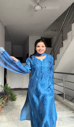 Load image into Gallery viewer, Polki Chanderi Chikankari Suit Set