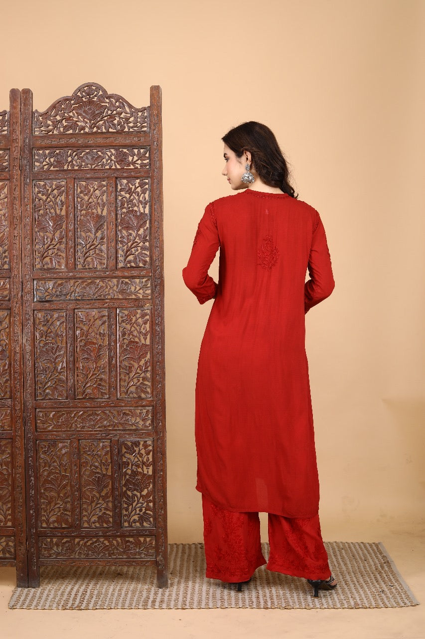 Morni Modal Chikankari Kurti Set