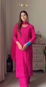 Load image into Gallery viewer, Surma Viscose 3D Chikankari Kurta Set
