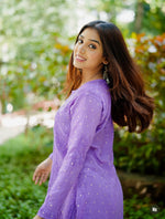 Load image into Gallery viewer, Sona Chanderi Chikankari Kurti Set - The Lucknowi Chikan