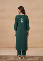 Load image into Gallery viewer, Daftar Rayon Chikankari Solid Women's 2 PC Long Kurta Set