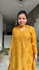 Load image into Gallery viewer, Polki Chanderi Chikankari Suit Set