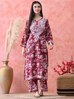 Load image into Gallery viewer, Chhaya Mul Chikankari Kurti Set