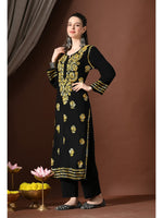 Load image into Gallery viewer, Mahira Rayon Duel Thread Chikankari Kurti