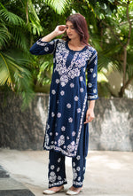 Load image into Gallery viewer, Daniya Modal Chikankari Kurti Set - The Lucknowi Chikan