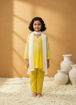 Load image into Gallery viewer, Titli Cotton Chikankari Ombre Girl's 3 PC A-Line Kurta Set - The Lucknowi Chikan