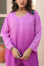 Load image into Gallery viewer, Sajni Premium Viscose Gharara Set - The Lucknowi Chikan