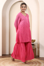 Load image into Gallery viewer, Sajni Premium Viscose Mukaish Chikankari Gharara Set