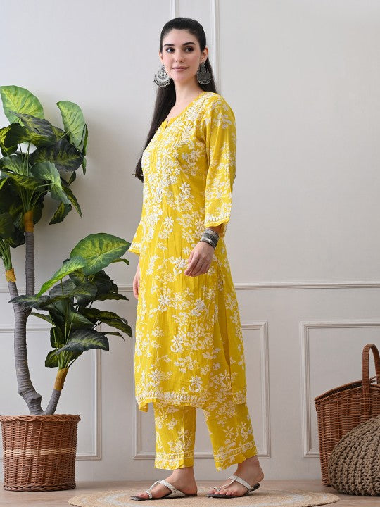 Chhaya Mul Chikankari Kurti Set