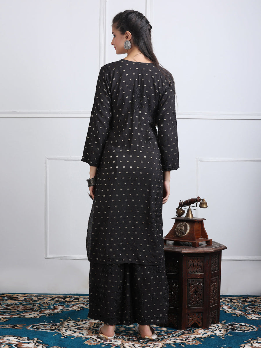 Sona Chanderi Chikan Kurti Set