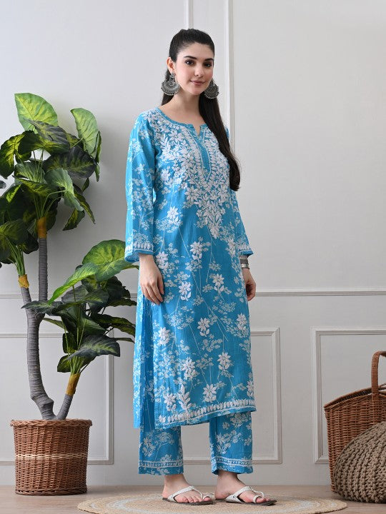 Chhaya Mul Chikankari Kurti Set