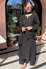 Load image into Gallery viewer, Kalira Rayon Mukaish Chikankari Kurti Set - The Lucknowi Chikan