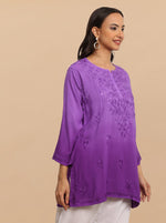Load image into Gallery viewer, Amina Rayon Short Chikankari Kurti