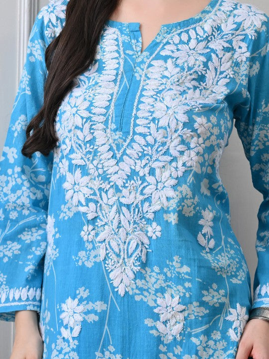 Chhaya Mul Chikankari Kurti Set