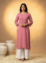 Load image into Gallery viewer, Nargis Viscose Premium 3D Chikankari Kurti