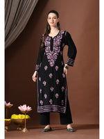 Load image into Gallery viewer, Mahira Rayon Duel Thread Chikankari Kurti