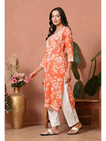 Load image into Gallery viewer, Aadat Mulmul Straight Chikankari Kurti