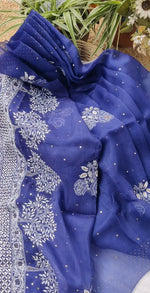 Load image into Gallery viewer, Royal Mandakini Organza Saree - The Lucknowi Chikan