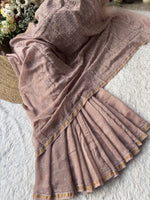 Load image into Gallery viewer, Surahi Premium Chanderi Silk Saree Brown