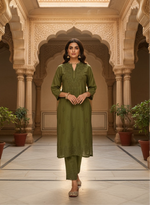 Load image into Gallery viewer, Sona Chanderi Chikankari Kurti Set