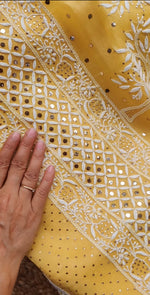 Load image into Gallery viewer, Royal Mandakini Organza Saree - The Lucknowi Chikan