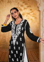 Load image into Gallery viewer, Bela Premium Modal Chikankari Long Kurti