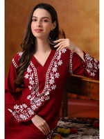 Load image into Gallery viewer, Sadiya Duel Thread Rayon Chikankari Kurti