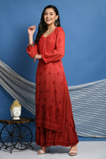 Load image into Gallery viewer, Morni Modal Chikankari Kurti Set