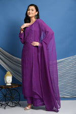 Load image into Gallery viewer, Surmai Premium Chikankari Viscose Mukaish Kurti Set