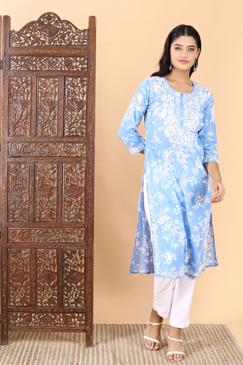 Zainab Mul Cotton Chikankari Kurti