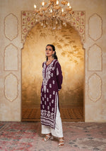 Load image into Gallery viewer, Bela Premium Modal Chikankari Long Kurti - The Lucknowi Chikan