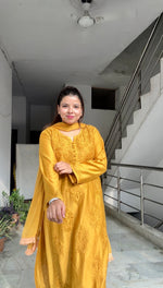Load image into Gallery viewer, Polki Chanderi Chikankari Suit Set