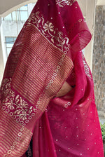 Load image into Gallery viewer, Kanakchandni Tusser Silk Kamdani Saree