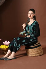 Load image into Gallery viewer, Mahira Rayon Duel Thread Chikankari Kurti