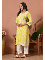 Load image into Gallery viewer, Aadat Mulmul Straight Chikankari Kurti
