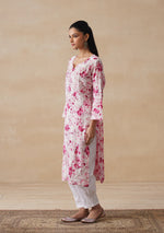 Load image into Gallery viewer, Aadat Mulmul Straight Chikankari Kurti - The Lucknowi Chikan