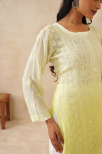 Load image into Gallery viewer, Suhana Ombre Chikankari Viscose Long Kurta - The Lucknowi Chikan