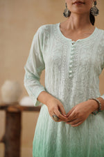 Load image into Gallery viewer, Suhana Ombre Chikankari Viscose Long Kurta - The Lucknowi Chikan