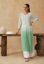 Load image into Gallery viewer, Suhana Ombre Chikankari Viscose Long Kurta - The Lucknowi Chikan