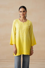 Load image into Gallery viewer, Amina Rayon Short Chikankari Kurti
