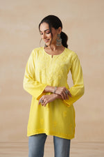 Load image into Gallery viewer, Amina Rayon Short Chikankari Kurti - The Lucknowi Chikan