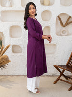 Load image into Gallery viewer, Ulfat Rayon Chikankari & Mukaish Straight Kurti