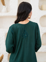 Load image into Gallery viewer, Ulfat Rayon Chikankari & Mukaish Straight Kurti